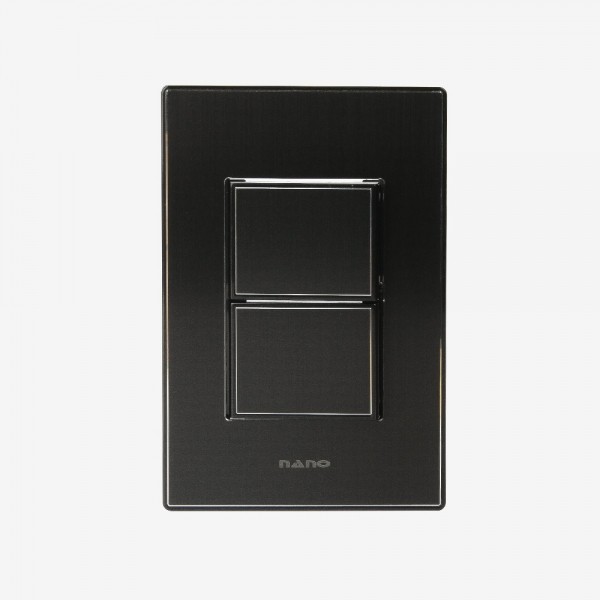 꾸밈닷컴 - 전기/조명/가전 ▼ > 전기자재 ▼ > 스위치 > 나노 AL 아트2 올블랙 2구 스위치