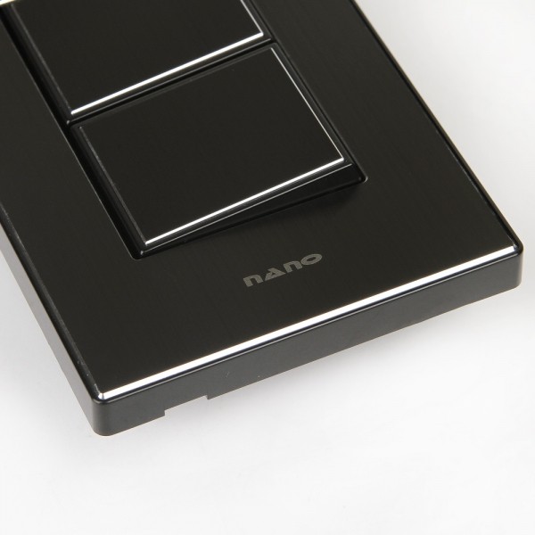 꾸밈닷컴 - 전기/조명/가전 ▼ > 전기자재 ▼ > 스위치 > 나노 AL 아트2 올블랙 2구 스위치