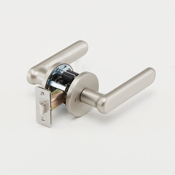 꾸밈닷컴 - 손잡이/도어락 ▼ > 방문손잡이 ▼ > 레버 버튼형 > 루체 방문손잡이 LU-176 (타공 55mm)