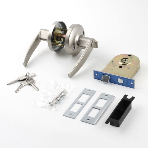 꾸밈닷컴 - 손잡이/도어락 ▼ > 중문/방화문손잡이 ▼ > 방화문 레버형 도어락 > 두꺼운 방화문 손잡이 9000 하나로 45~60mm용