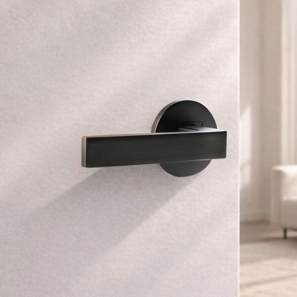 꾸밈닷컴 - 손잡이/도어락 ▼ > 방문손잡이 ▼ > 레버 버튼형 > 방문손잡이 슬림포잇 1193