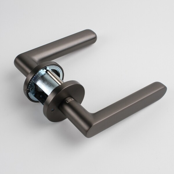 꾸밈닷컴 - 손잡이/도어락 ▼ > 방문손잡이 ▼ > 레버 버튼형 > 루체 방문문손잡이 LU-377 (타공 45mm)